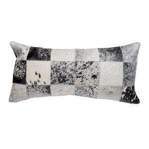 Cowhide Patchwork Black & White Salt & Pepper Pillow