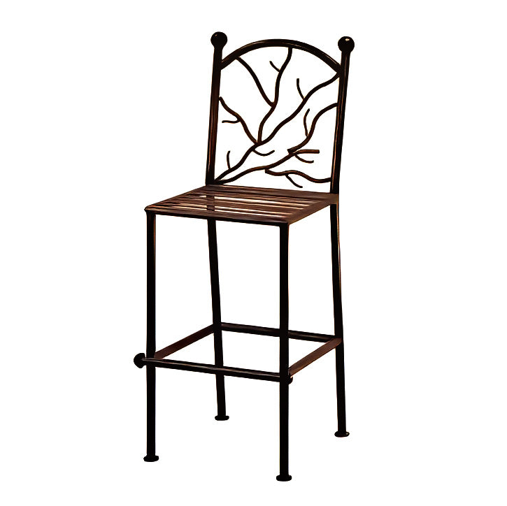 Park City Hand Forged Iron Barstool With Twig Design