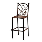 Park City Hand Forged Iron Barstool With Twig Design