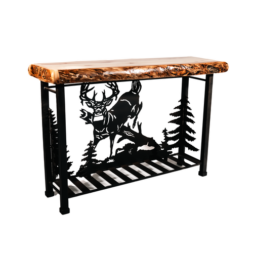 Jumping Buck Aspen Wood Scene Table