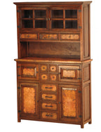Francisco hammered Copper Iron & Wood Custom Buffet With Hutch From Copper Instincts