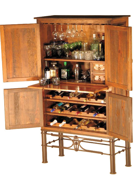 Laredo Cantina Wine Cabinet w/ Pablo Base & Copper