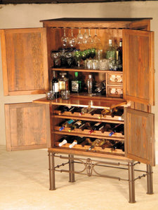 Laredo Cantina Wine Cabinet w/ Pablo Base & Copper