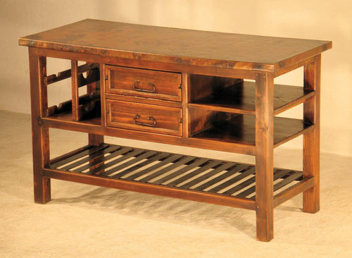  hammered Copper & reclaimed Wood Custom Kitchen island From Copper Instincts