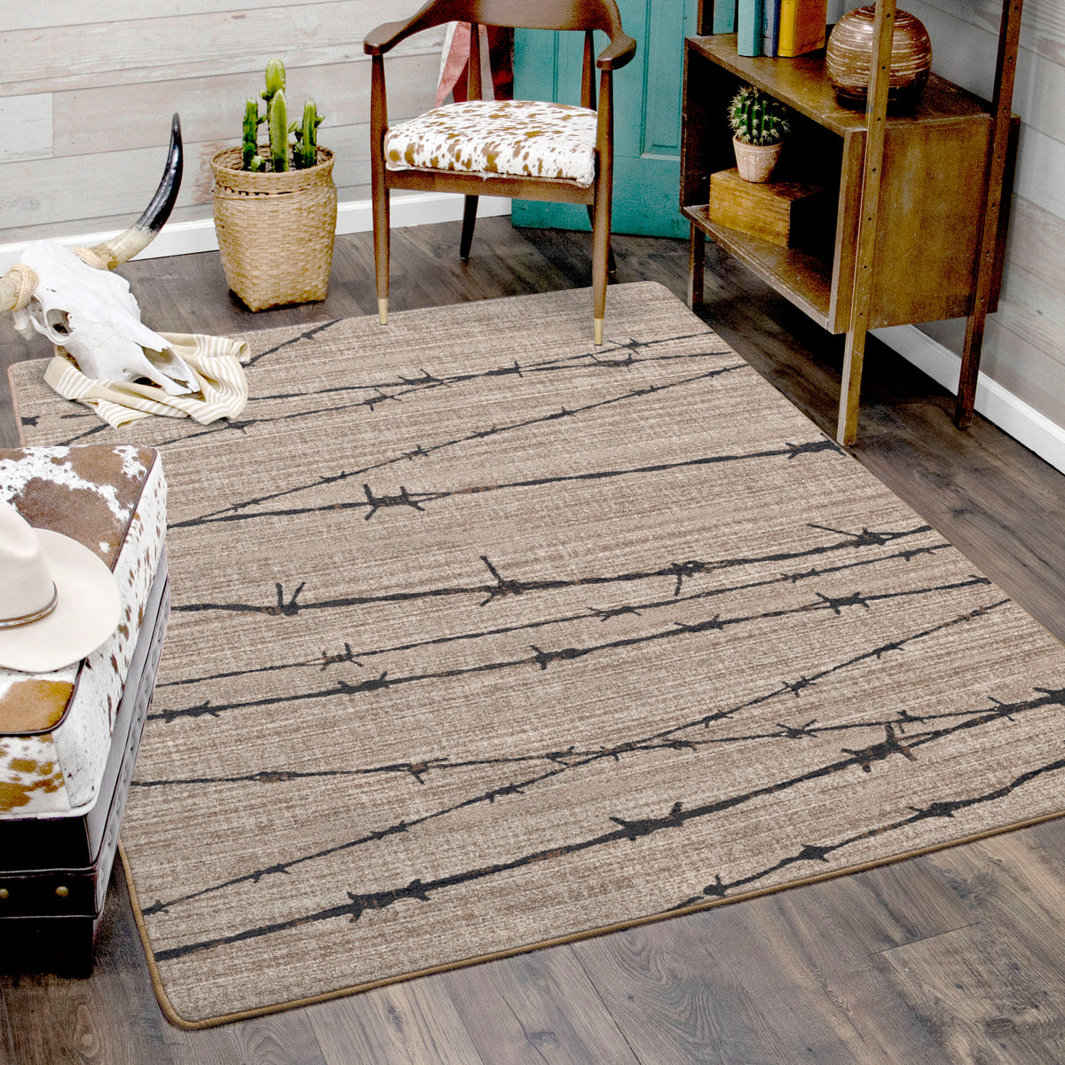 Image of an area rug, Barbed Wire - Natural