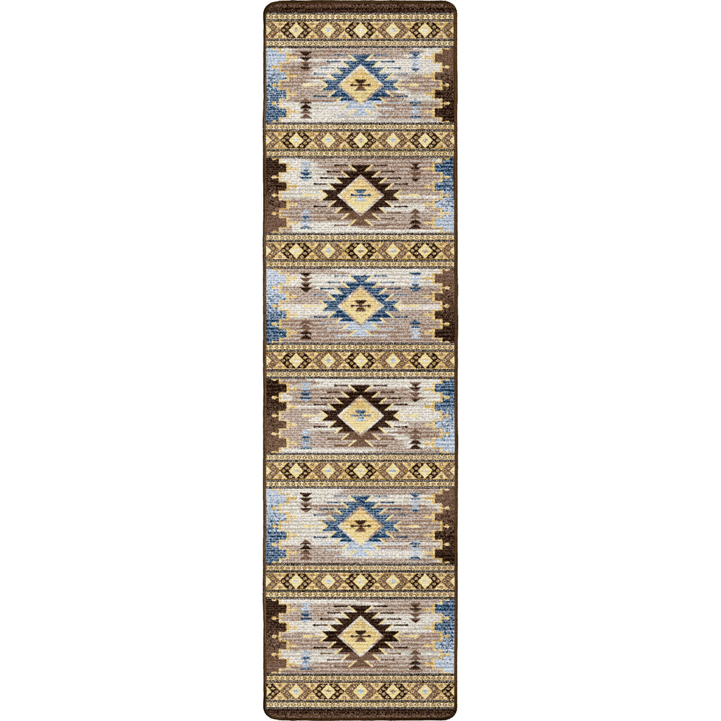 Image of an area rug, Barred - Blue