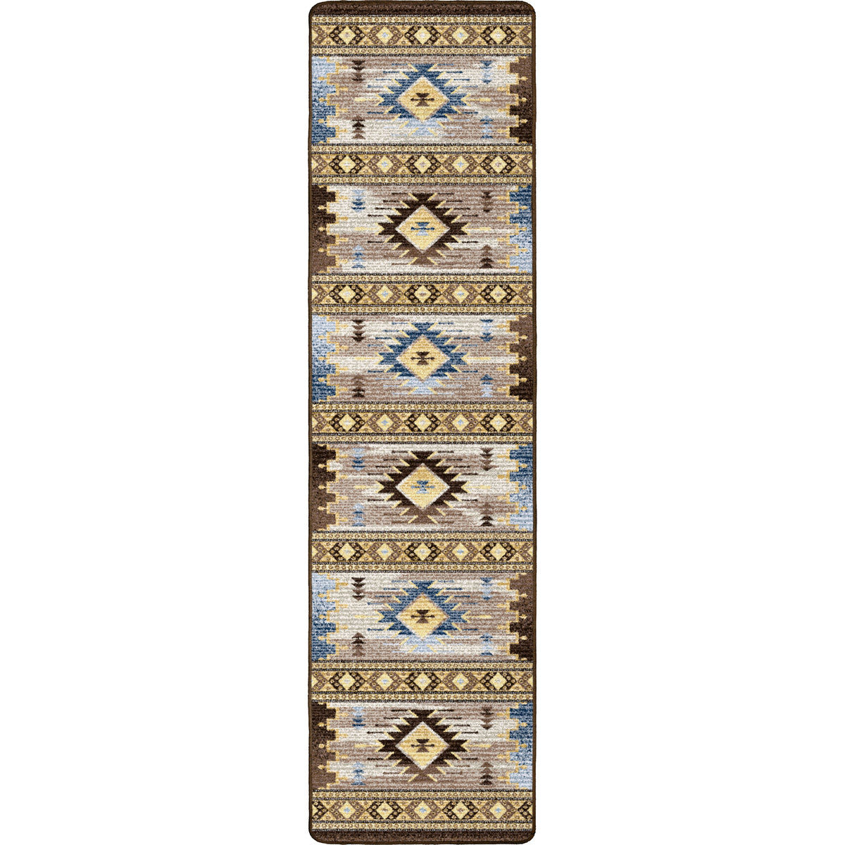 Image of an area rug, Barred - Blue