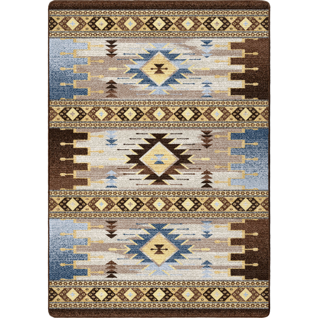 Image of an area rug, Barred - Blue