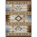 Image of an area rug, Barred - Blue