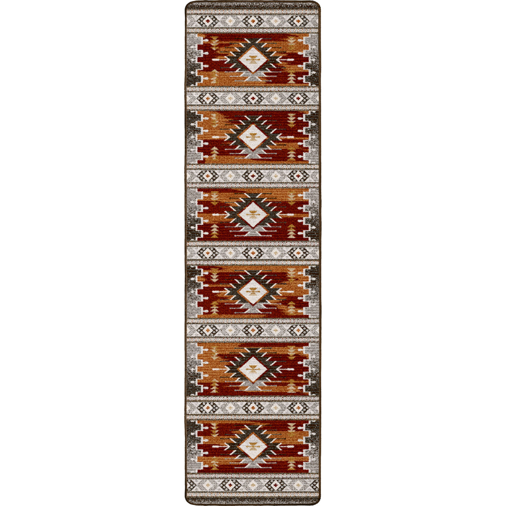 Image of an area rug, Barred - Rust