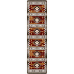 Image of an area rug, Barred - Rust