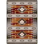 Image of an area rug, Barred - Rust