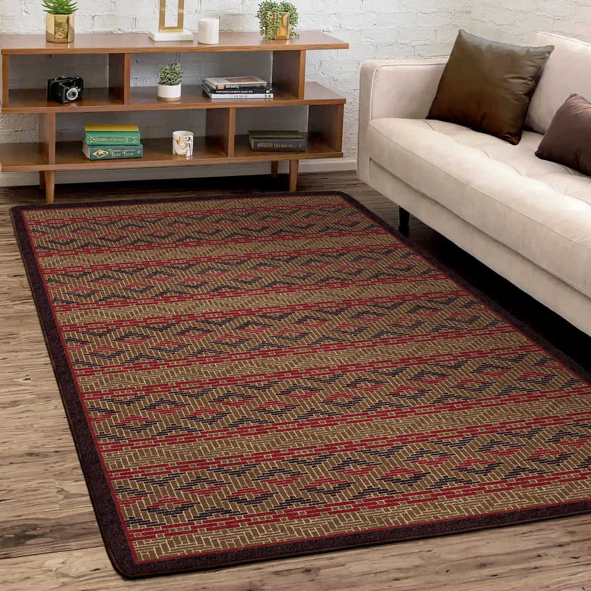 Image of an area rug, Basket Weave - Dark Chocolate