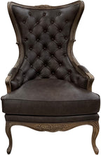 Load image into Gallery viewer, Serengeti Monarch Wingback – luxury Victorian safari style accent chair in Palio Texas leather with authentic zebra hide exterior. Perfect for high-end lodge and western interiors.