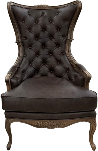 Serengeti Monarch Wingback – luxury Victorian safari style accent chair in Palio Texas leather with authentic zebra hide exterior. Perfect for high-end lodge and western interiors.