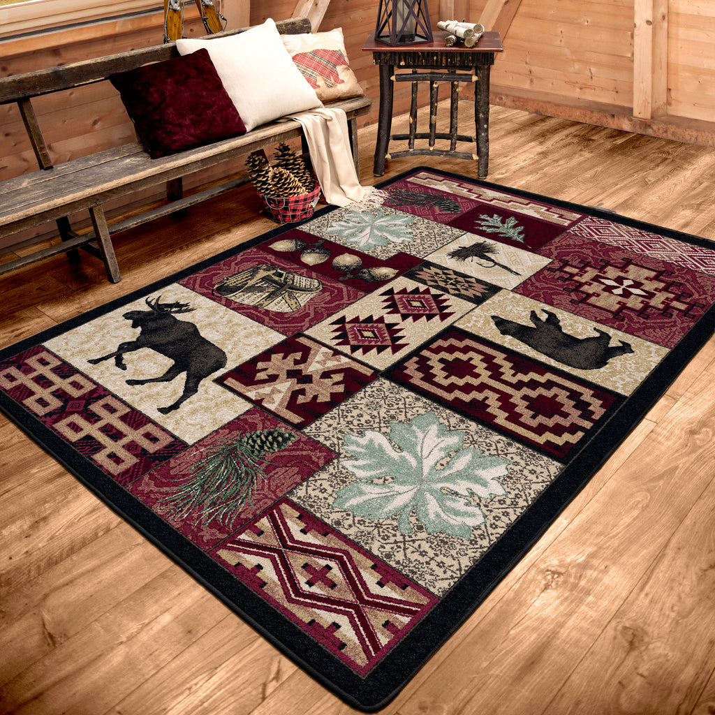 Image of an area rug, Bear Creek Lodge - Red