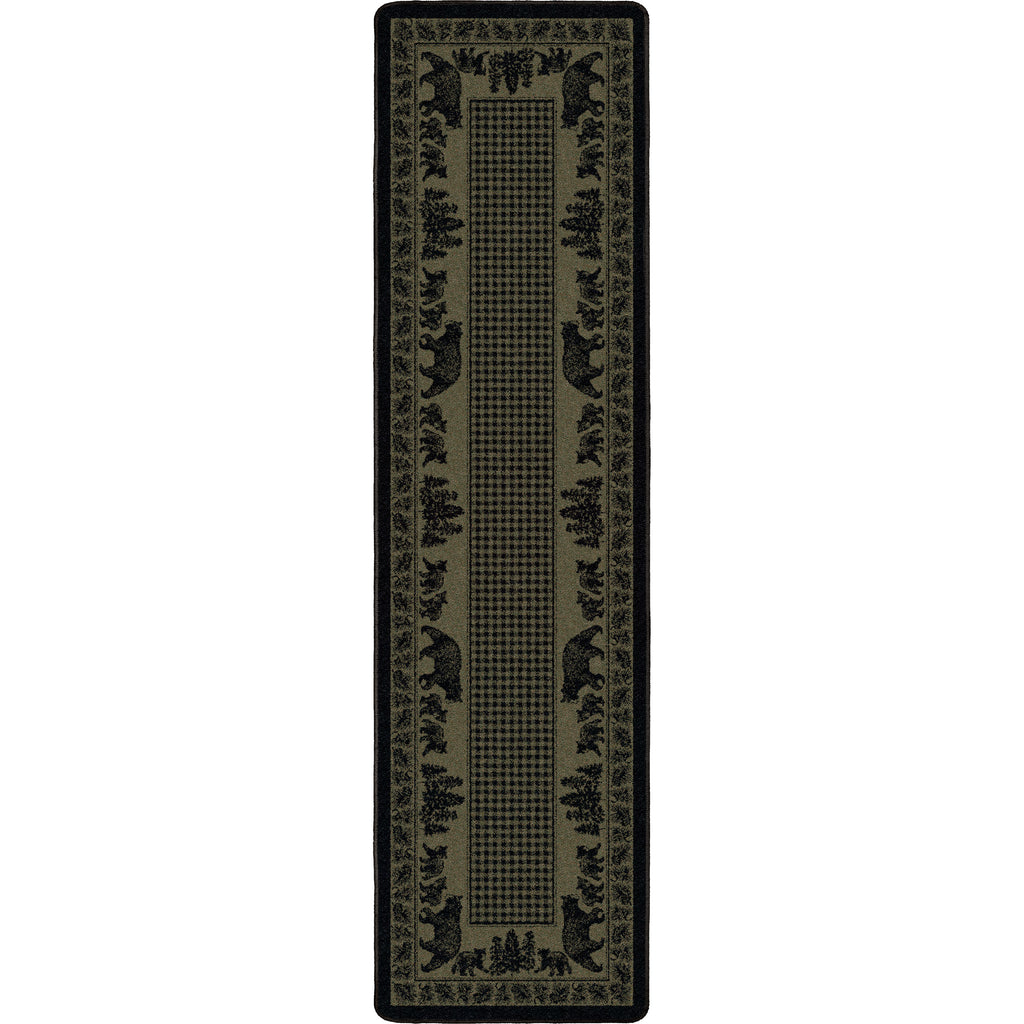 Image of an area rug, Bear Family - Green