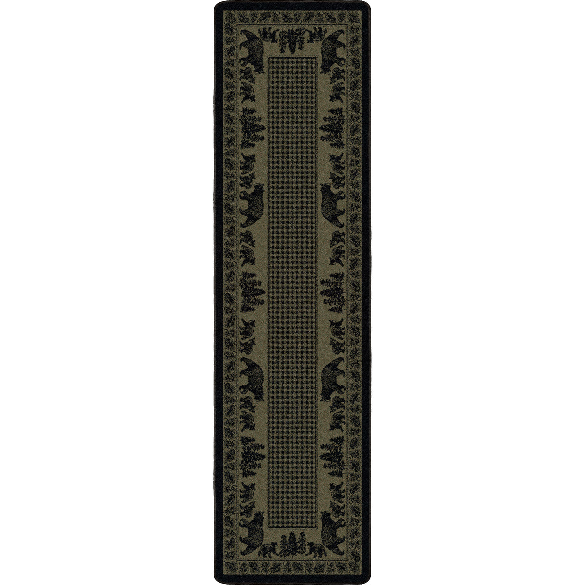 Image of an area rug, Bear Family - Green