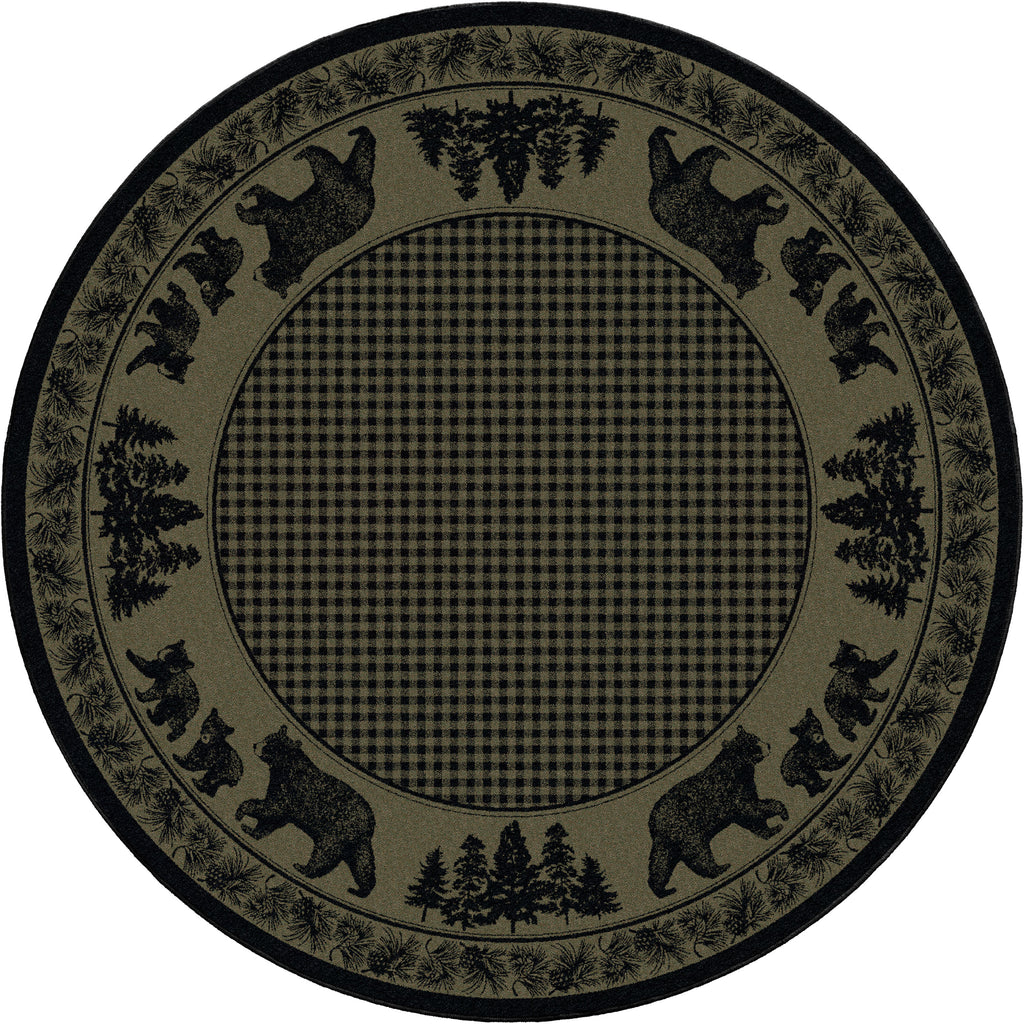 Image of an area rug, Bear Family - Green