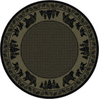 Image of an area rug, Bear Family - Green