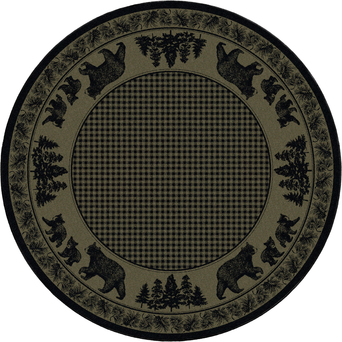 Image of an area rug, Bear Family - Green