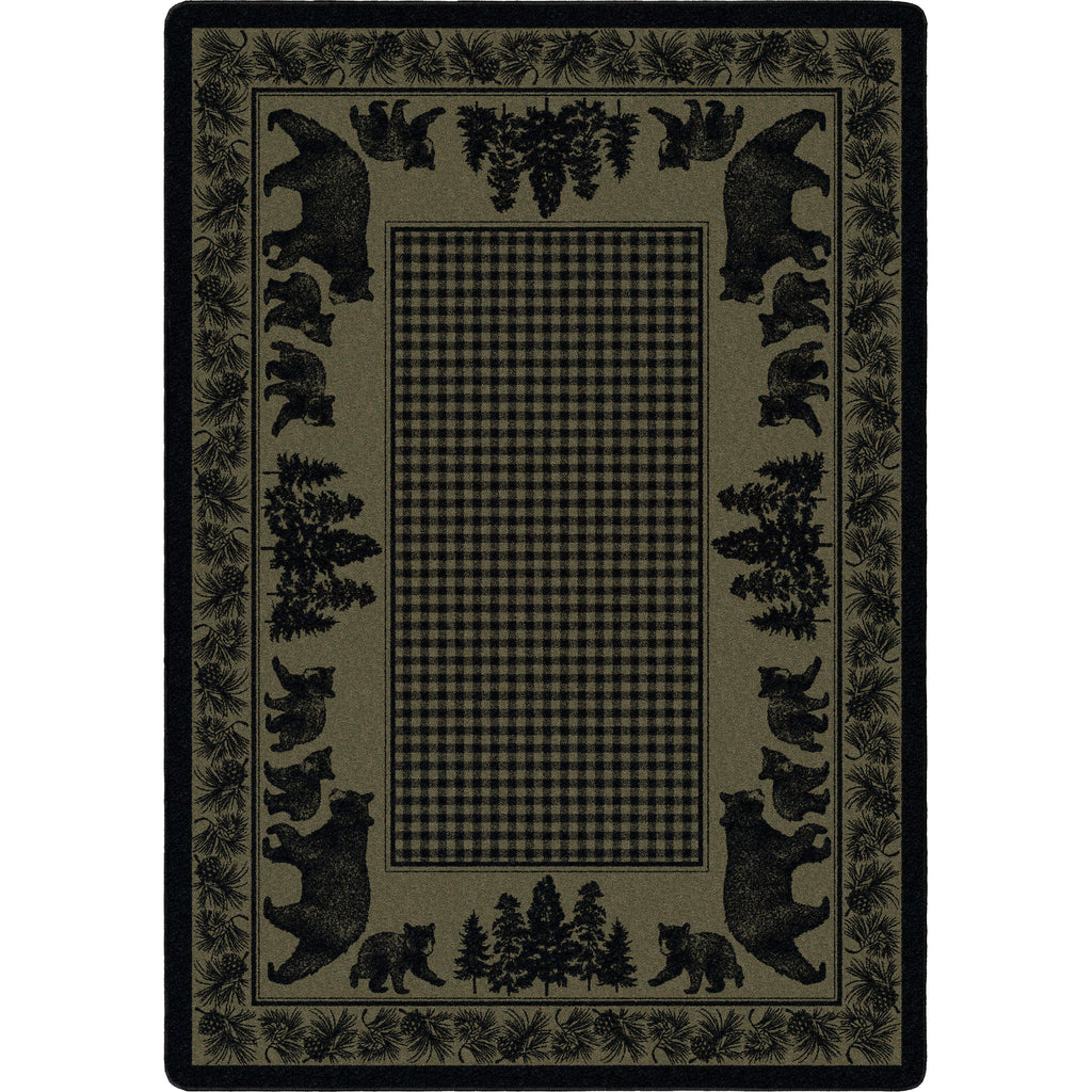 Image of an area rug, Bear Family - Green