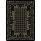 Image of an area rug, Bear Family - Green