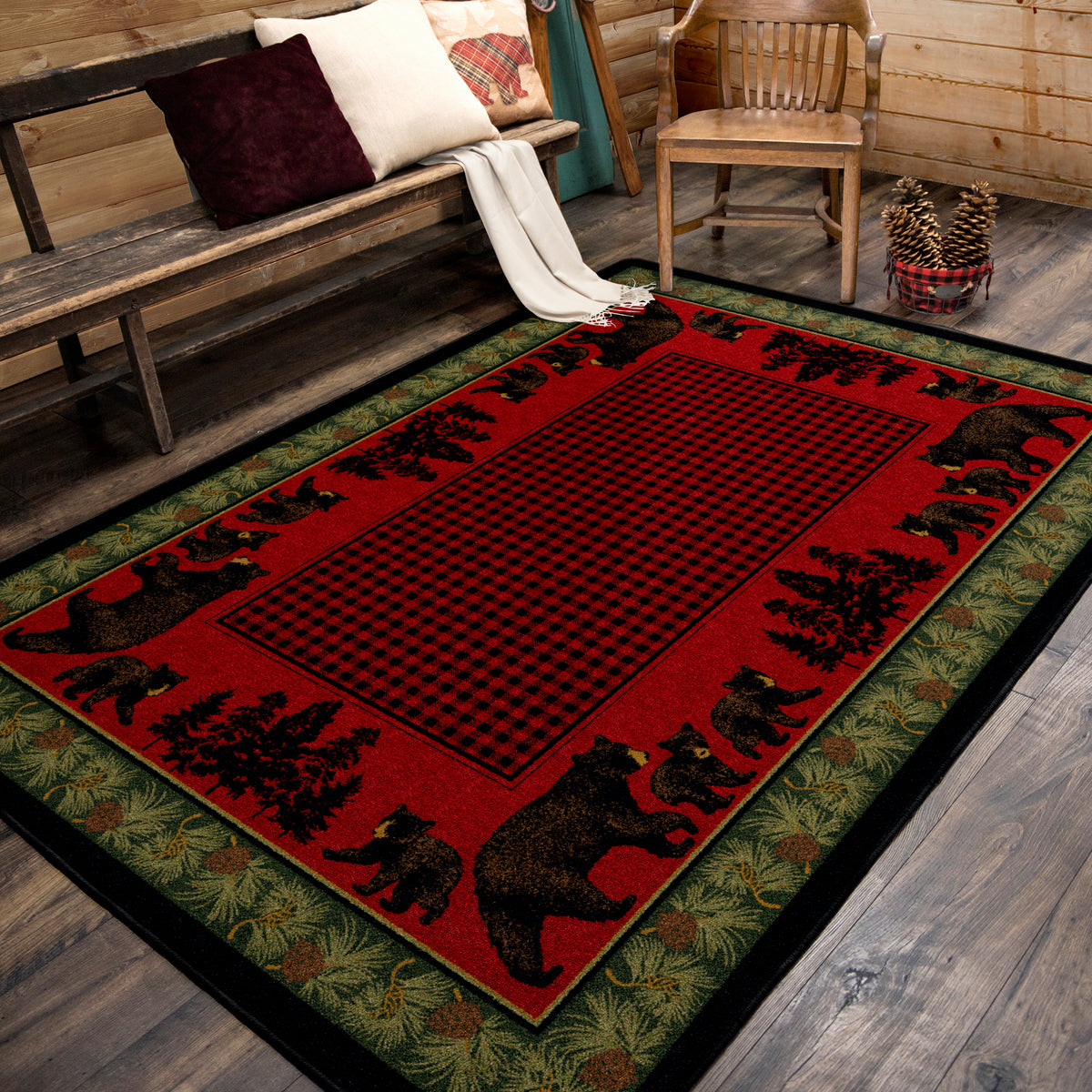 Image of an area rug, Bear Family - Multi