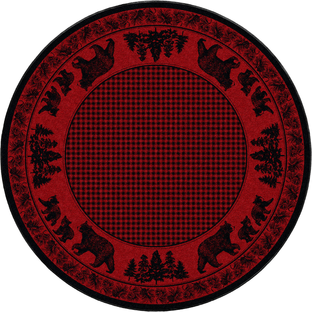 Image of an area rug, Bear Family - Red