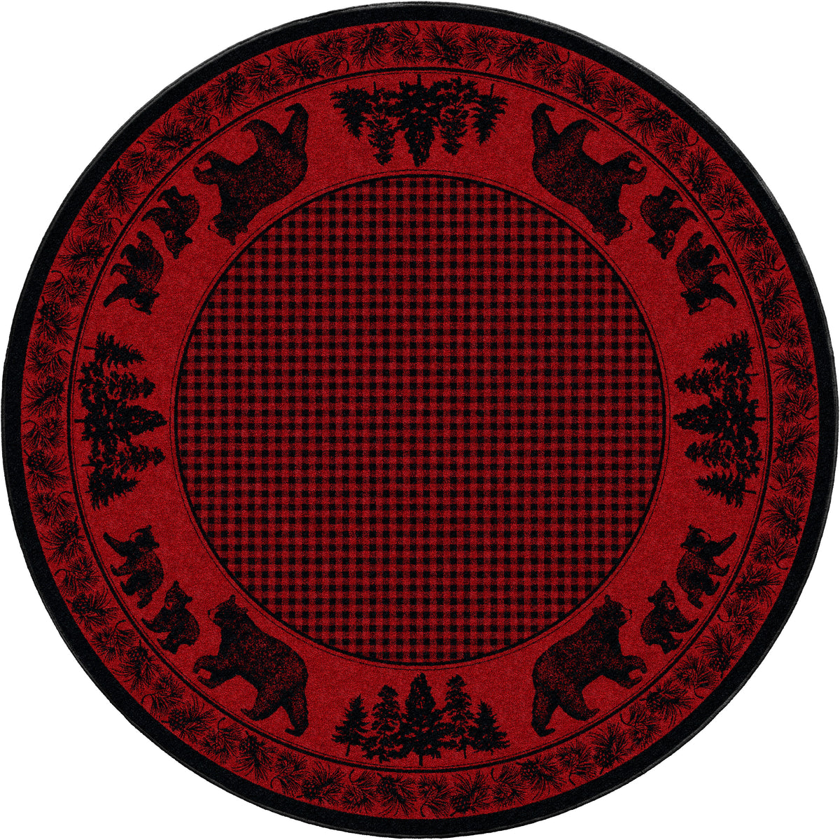 Image of an area rug, Bear Family - Red