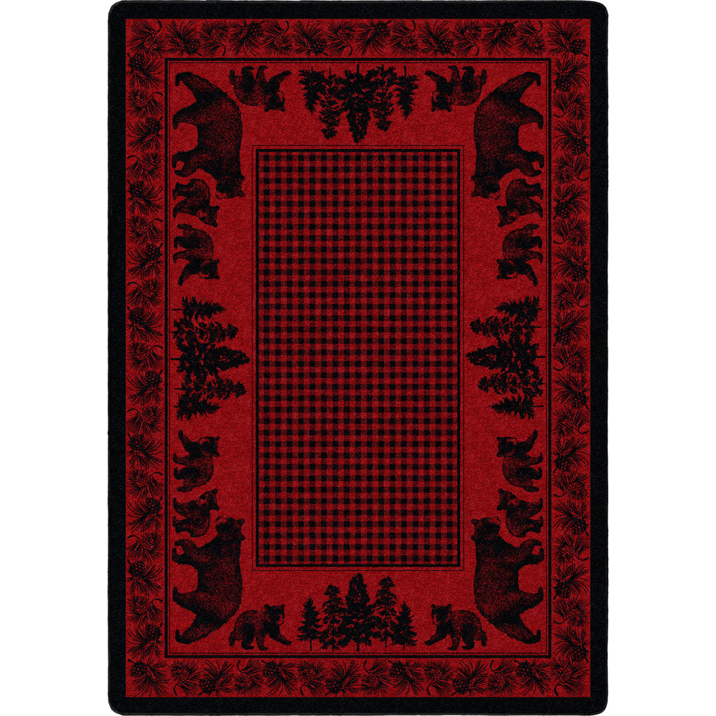 Image of an area rug, Bear Family - Red