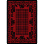 Image of an area rug, Bear Family - Red