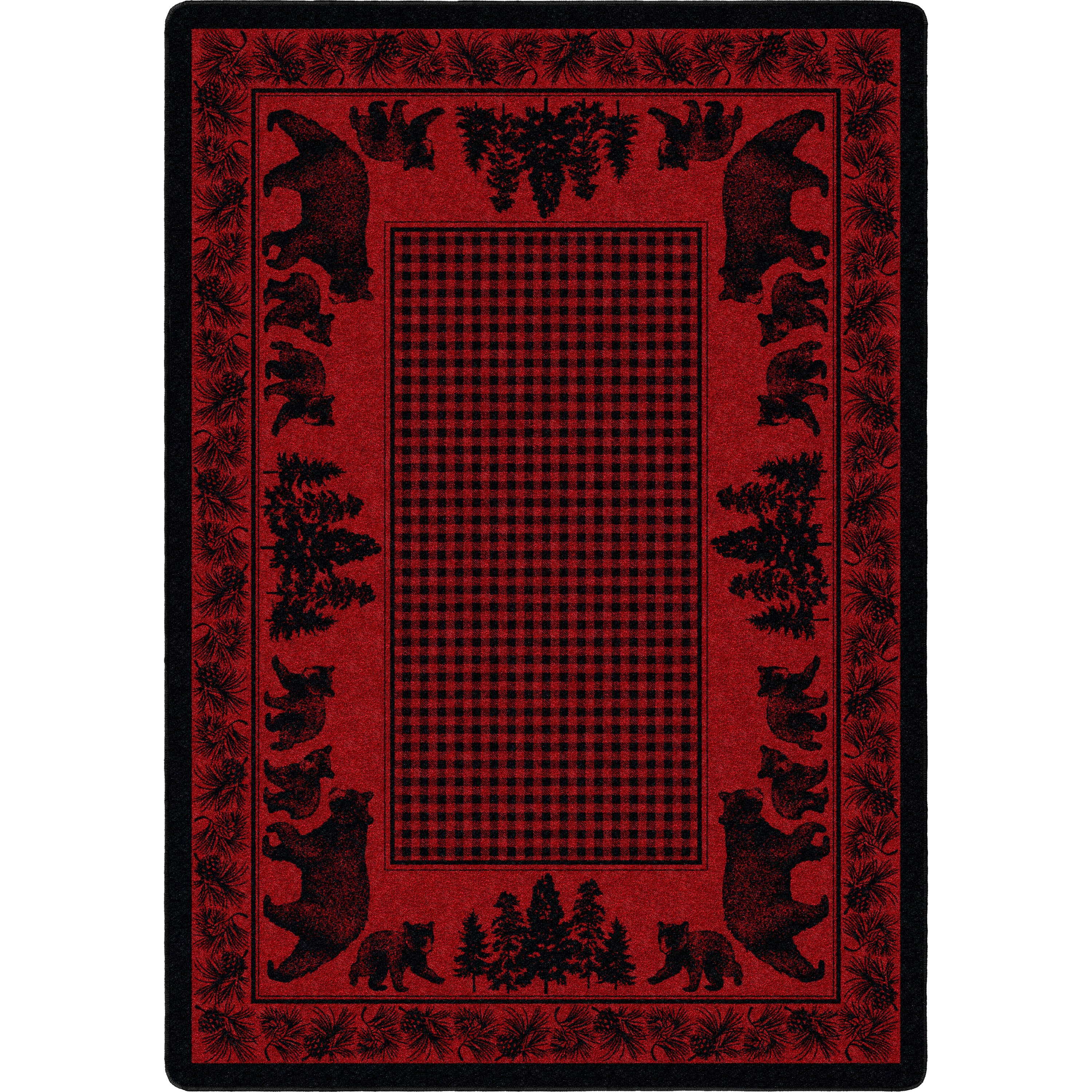 Image of an area rug, Bear Family - Red