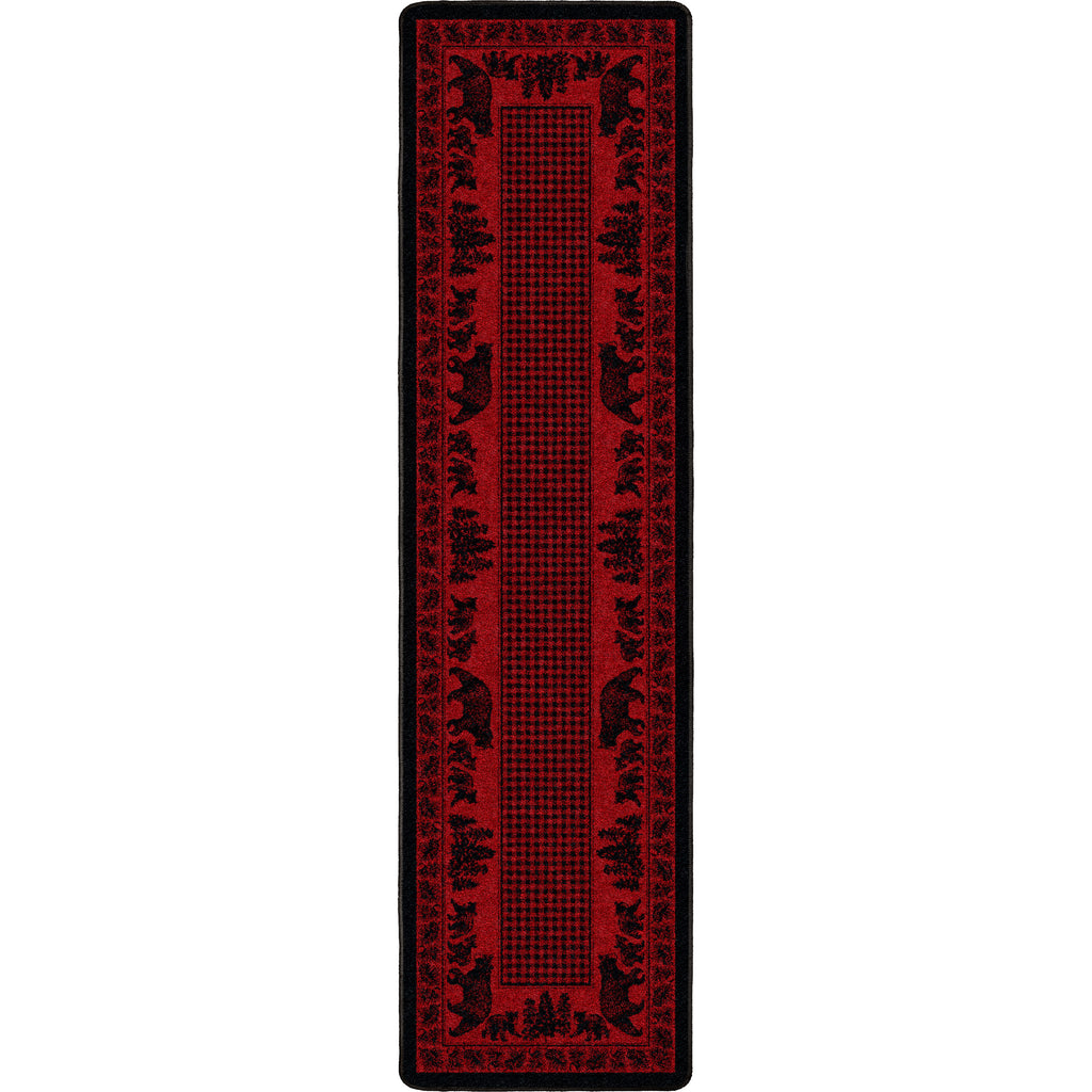Image of an area rug, Bear Family - Red