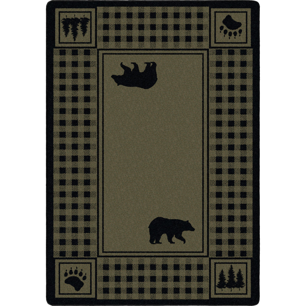 Image of an area rug, Bear Refuge - Green