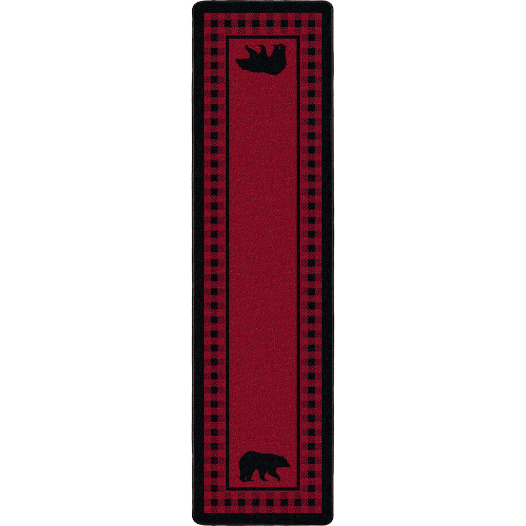 Image of an area rug, Bear Refuge - Red