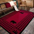 Image of an area rug, Bear Refuge - Red