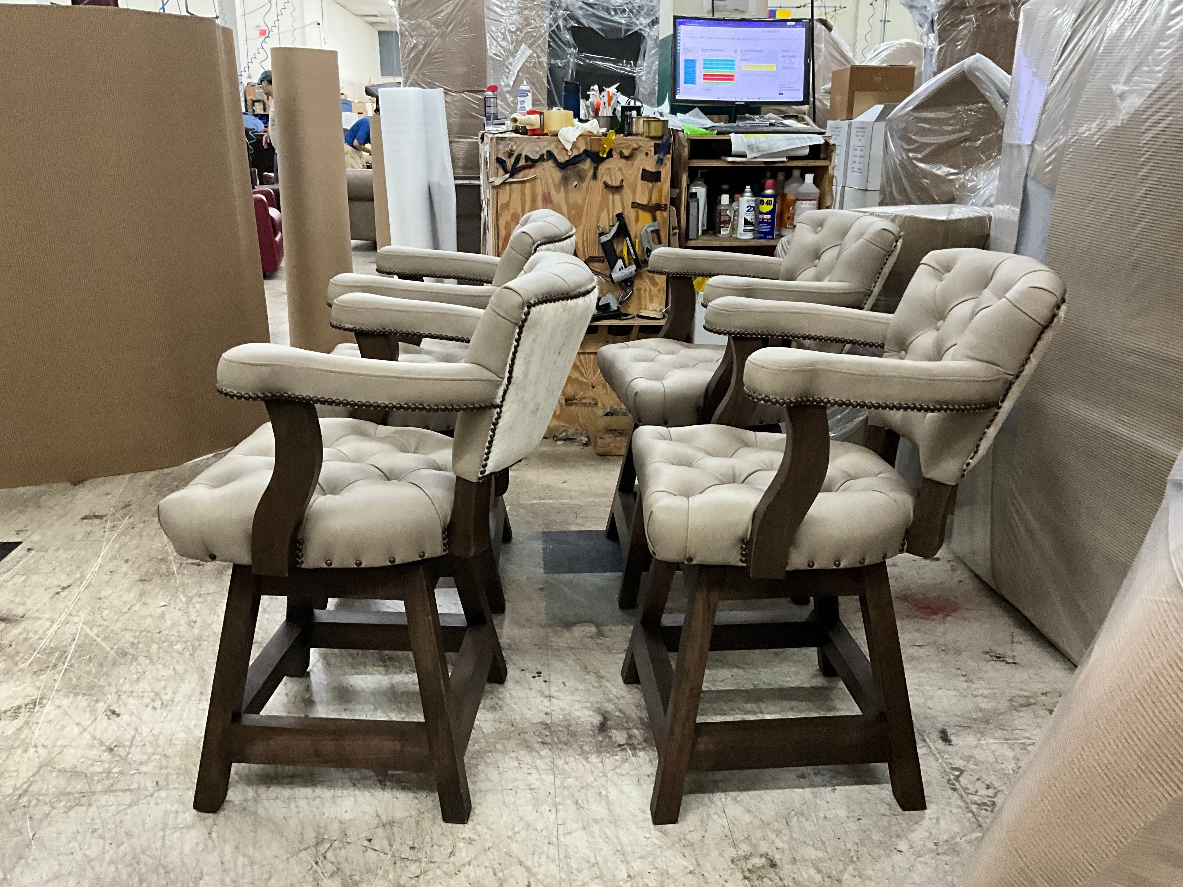 Cashmere Tufted Counter Height Barstools (Set Of 4)