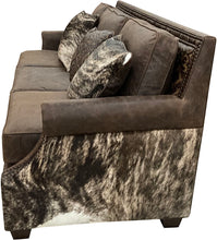 Load image into Gallery viewer, Sylvester Lincolnton Western &amp; Modern Farmhouse Leather &amp; Cowhide Rolled Arm Sofa