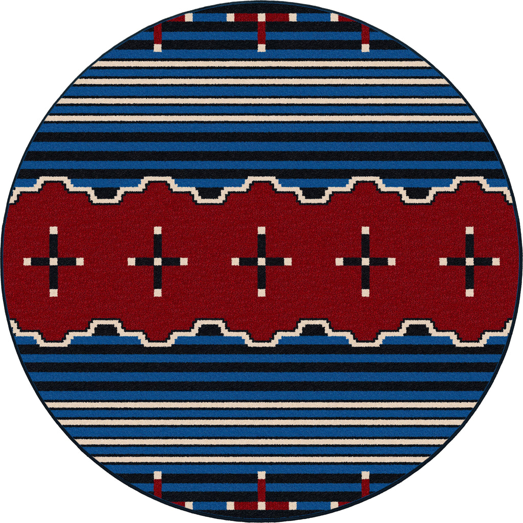 Image of an area rug, Big Chief 2 - Blue