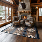 Image of an area rug, Bison Creek - Black and Russet
