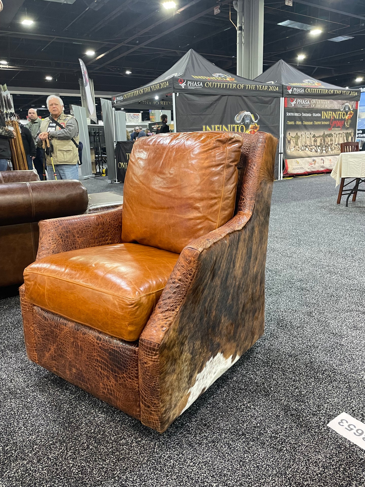 Bonham Cowhide Swivel Glider