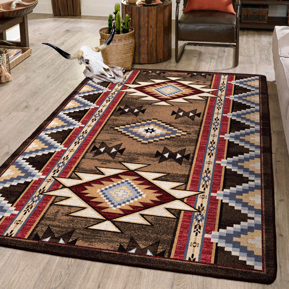Image of an area rug, Bow Strings - Brown