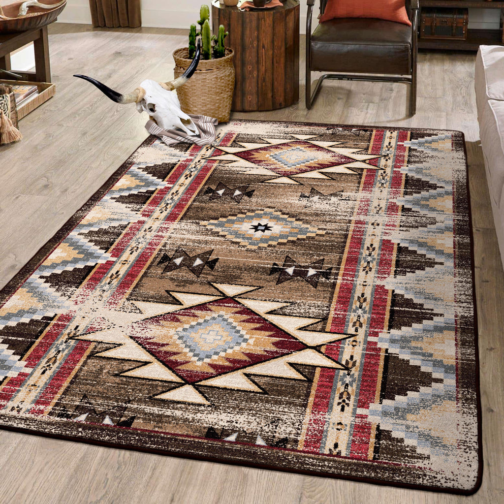 Image of an area rug, Bow Strings Distressed - Brown