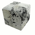Black & White Salt & Pepper Cowhide Pouf