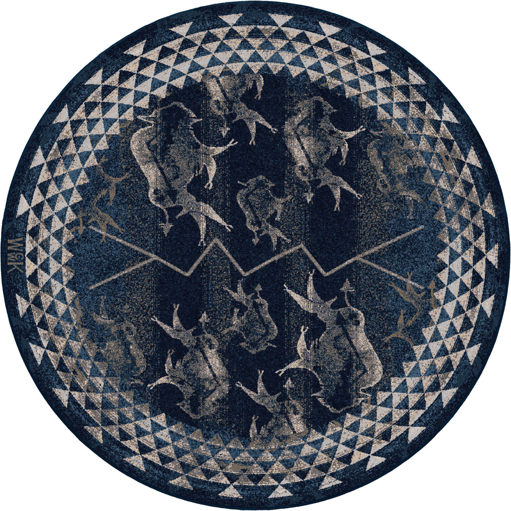Image of an area rug, Will K Buffalo Rising - Midnight