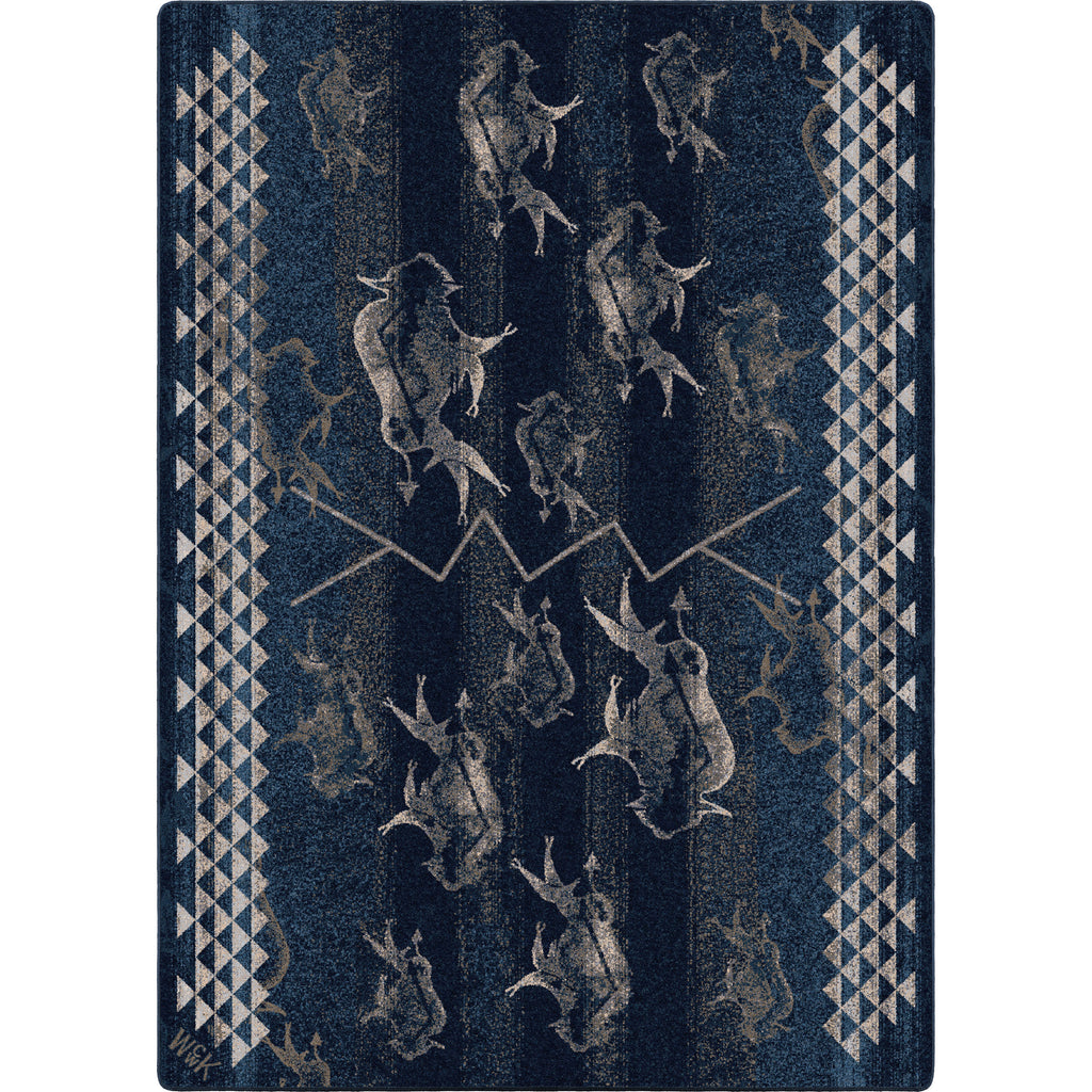 Image of an area rug, Will K Buffalo Rising - Midnight