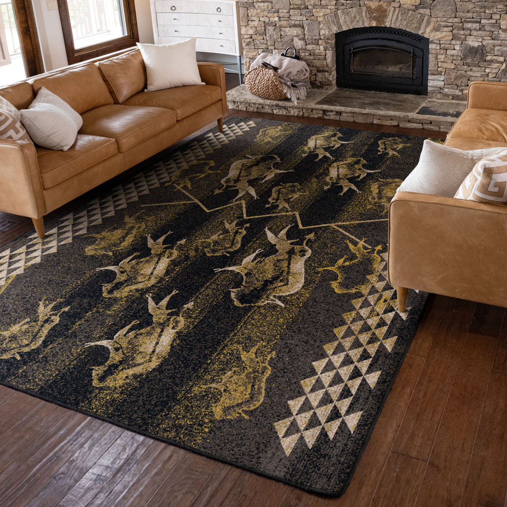 Image of an area rug, Will K Buffalo Rising - True Earth