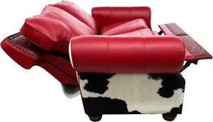 Red Holstein Double Recliner Love Seat