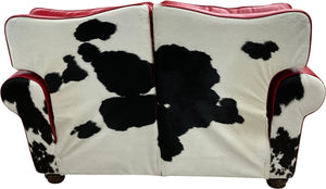 Red Holstein Double Recliner Love Seat